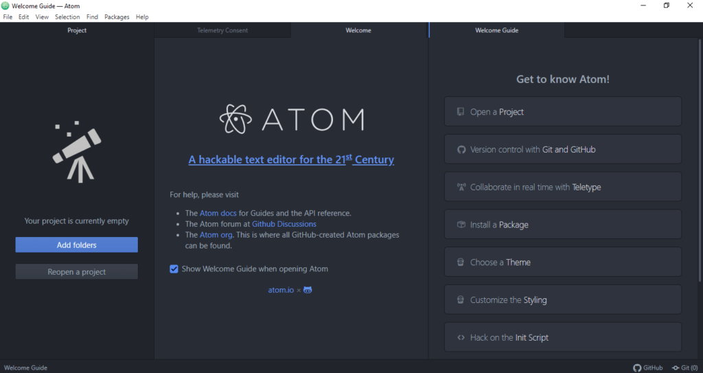 atom start