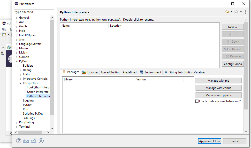 eclipse mar java install launch mar pydev restart py 2