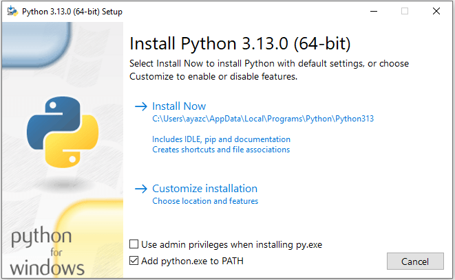 Python Download and Install 4 python install