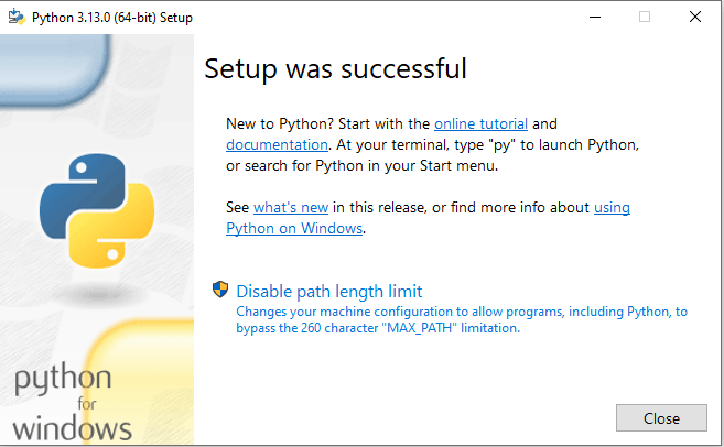 Python Download and Install 8 python install now end 1
