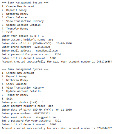 Bank Management System 1 Bank Management System by python 01