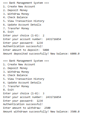Bank Management System 2 Bank Management System by python 02