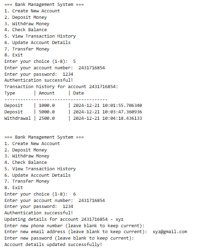 Bank Management System 3 Bank Management System by python 03