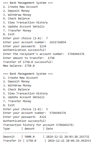 Bank Management System 4 Bank Management System by python 04