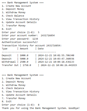 Bank Management System 5 Bank Management System by python 05