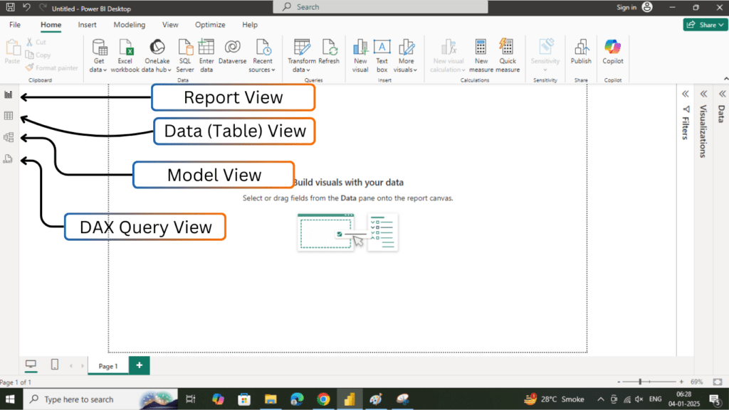 Power BI Desktop Interface Overview 23 Power BI Desktop The Left Side Views