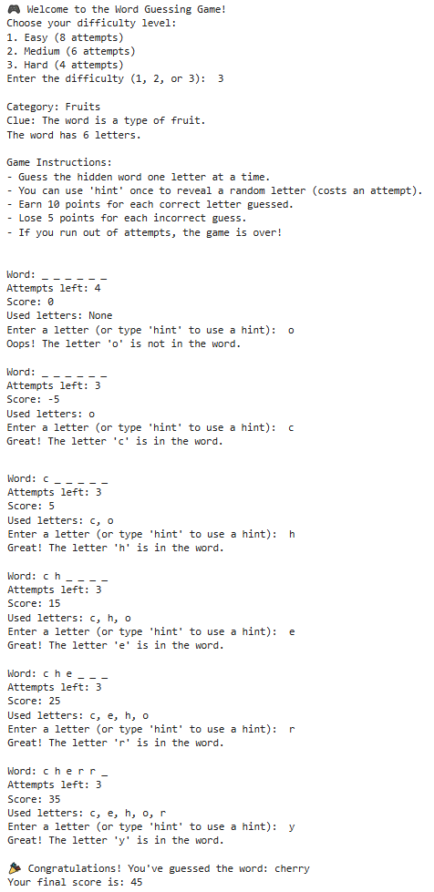Word Guessing Game in Python 1 Word Guessing Game in Python