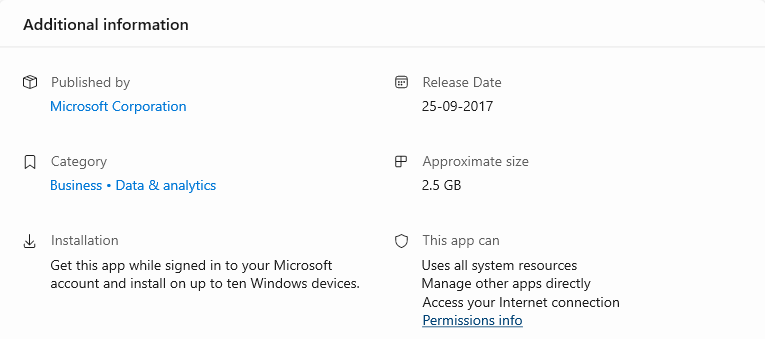 power bi Microsoft Store Official App info